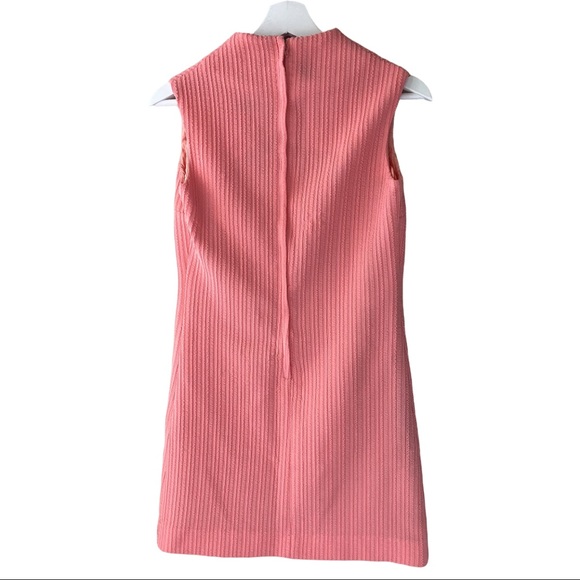 VINTAGE 1970s Algo-Ettes Petite Collection, Bubblegum Pink Dress, Mock Neck - Picture 10 of 13